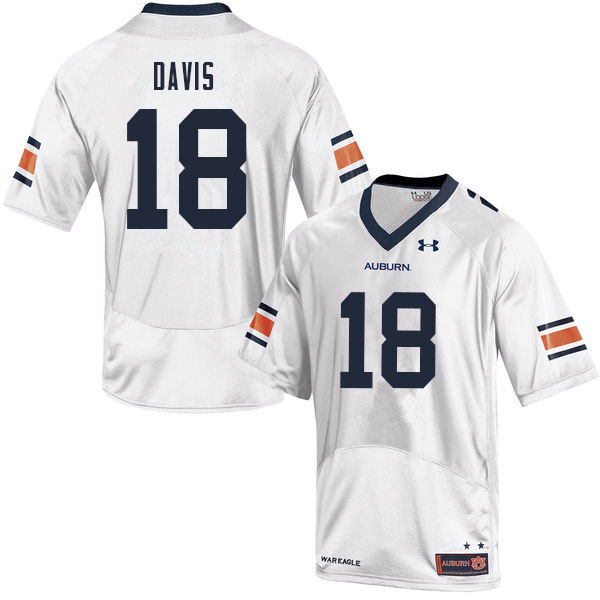 Men #18 Dematrius Davis Auburn Tigers College Football Jerseys Sale-White - Click Image to Close